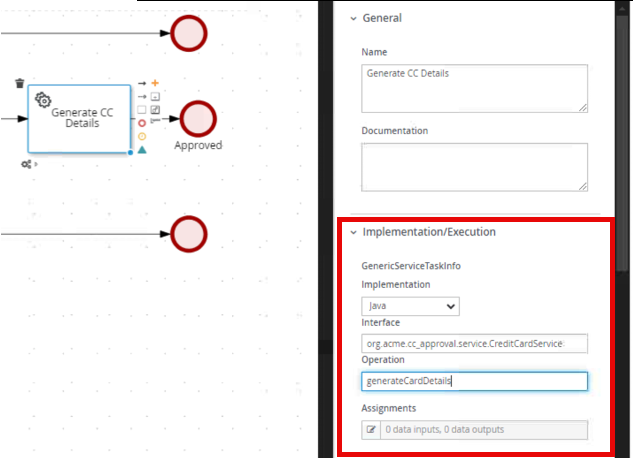 Service task properties